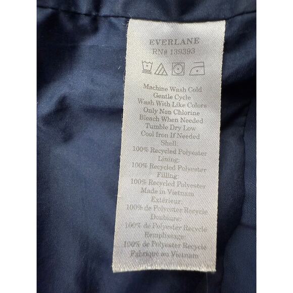 Everlane Women's XS Navy Blue ReNew Long Puffer Jacket - Picture 4 of 16